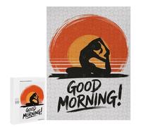 Rompecabezas para Adultos500 PCS Good Morning Yoga Silhouette Rompecabezas para Adultos Juego Familiar Vacaciones En Casa Matar El Tiempo para Cumpleaños, Navidad 500 PCS