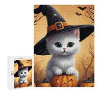 Rompecabezas para Adultos500 PCS Halloween Witch Cat Decor-4 Rompecabezas para Adultos Juego De Ingenio Ensamblaje De Patrones Cumpleaños