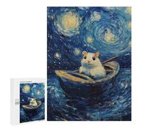 Rompecabezas para Adultos500 PCS Hamster in Starry Night Rompecabezas para Adultos Juguete Decoración De Pared Desafío Difícil Cumpleaños Y Navidad 500 PCS