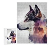 Rompecabezas para Adultos500 PCS Husky Forest Dog Rompecabezas para Adultos Juguete Decoración De Pared Regalos para Mujeres Ayuda A Ejercitar El Cerebro 500 PCS