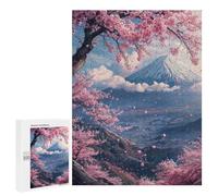 Rompecabezas para Adultos500 PCS Japan Mount Fuji Sakura V2 Rompecabezas para Adolescentes para Diversión Familiar Desafío Educativo Regalos Y Cumpleaños Únicos 500 PCS