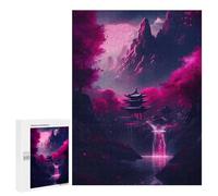 Rompecabezas para Adultos500 PCS Japanese Neon Cherry Bloss Rompecabezas para Adultos Juguete Decoración De Pared Desafío Difícil Cumpleaños Y Navidad 500 PCS
