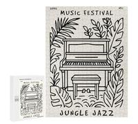 Rompecabezas para Adultos500 PCS Jungle Jazz Music Festival Poster Rompecabezas para Adolescentes para Diversión Familiar Desafío Educativo Regalos Y Cumpleaños Únicos 500 PCS