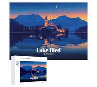 Rompecabezas para Adultos500 PCS Lake Bled Slovenia at Night Rompecabezas para Adultos Juguetes DIY Arte De Pared Cumpleaños Y Navidad 500 PCS