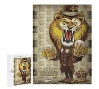 Rompecabezas para Adultos500 PCS Lion Enjoy Craft Beer Rompecabezas para Adultos Juguete Decoración De Pared Desafío Difícil Cumpleaños Y Navidad 500 PCS