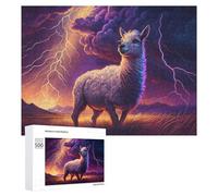 Rompecabezas para Adultos500 PCS Llama in Stormy Sky Rompecabezas Juego De Ingenio Patrón De Ensamblaje Regalos Y Cumpleaños Únicos 500 PCS