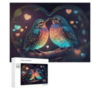 Rompecabezas para Adultos500 PCS Love Birds in A Heart-Shaped Bubble Rompecabezas para Adultos Juegos Familiares Análisis Y Lógica Reducción del Estrés Regalos 500 PCS