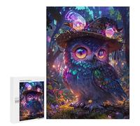 Rompecabezas para Adultos500 PCS Magical Owl with Hat Halloween Rompecabezas para Adultos Juegos Familiares Mejora La Memoria Cumpleaños Y Navidad 500 PCS