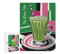 Rompecabezas para Adultos500 PCS Matcha Latte Drink Rompecabezas para Adolescentes para Diversión Familiar Desafío Educativo Regalos Y Cumpleaños Únicos 500 PCS