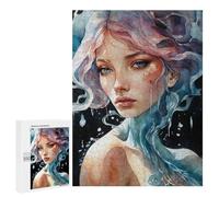 Rompecabezas para Adultos500 PCS Mermaid In Watercolor Rompecabezas para Adultos Juguete Decoración De Pared Desafío Difícil Cumpleaños Y Navidad 500 PCS