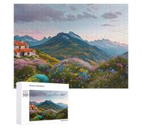 Rompecabezas para Adultos500 PCS Mountain Serenity with Wildflowers Rompecabezas para Adultos Juegos Divertidos Regalo De Cumpleaños Regalos De Cumpleaños 500 PCS