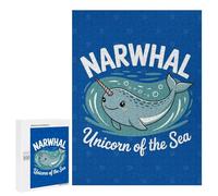 Rompecabezas para Adultos500 PCS Narwhal Unicorn of The Sea Rompecabezas para Adultos Juegos Divertidos Decoración De Pared Oferta como Regalos para Toda La Familia 500 PCS