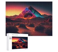 Rompecabezas para Adultos500 PCS Neon Desert Pyramid Rompecabezas para Adultos Juegos Familiares Análisis Y Lógica Reducción del Estrés Regalos 500 PCS