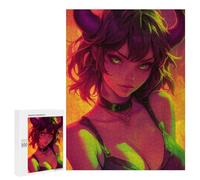 Rompecabezas para Adultos500 PCS Neon Oni Demon Anime Girl Rompecabezas para Adultos Juguete Decoración De Pared Desafío Difícil Cumpleaños Y Navidad 500 PCS