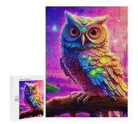 Rompecabezas para Adultos500 PCS Neon Owl Fantasy Artwork Rompecabezas para Adolescentes Juego De Ingenio Arte De Pared Cumpleaños 500 PCS