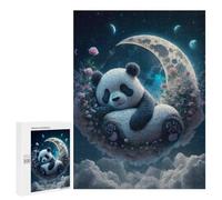 Rompecabezas para Adultos500 PCS Panda Dreams in Moonlit Sky Rompecabezas para Adultos Juguete Decoración De Pared Desafío Difícil Cumpleaños Y Navidad 500 PCS