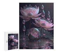 Rompecabezas para Adultos500 PCS Pink Lotus Flowers Rompecabezas para Adultos Juguete Decoración De Pared Desafío Difícil Cumpleaños Y Navidad 500 PCS
