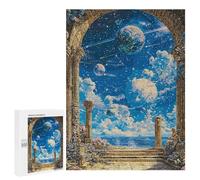 Rompecabezas para Adultos500 PCS Planetary Vista Through Ancient Archway Rompecabezas para Adultos Juegos Familiares Mejora La Memoria Cumpleaños Y Navidad 500 PCS