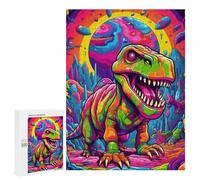 Rompecabezas para Adultos500 PCS Rainbow Dinosaur Fantasy Landscape Rompecabezas para Adultos Juegos Familiares Análisis Y Lógica Reducción del Estrés Regalos 500 PCS