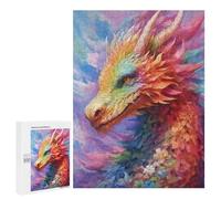 Rompecabezas para Adultos500 PCS Rainbow Flower Dragon Rompecabezas para Adultos Juegos Familiares Regalos para Mujeres Regalos De Cumpleaños Únicos 500 PCS