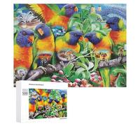 Rompecabezas para Adultos500 PCS Rainbow Lorikeets in Australia Rompecabezas para Adultos Juguete Decoración De Pared Regalos para Mujeres Ayuda A Ejercitar El Cerebro 500 PCS