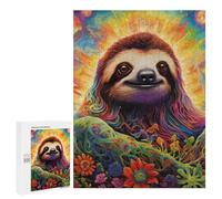 Rompecabezas para Adultos500 PCS Rainbow Sloth in Fantasy Land Rompecabezas para Adultos Juegos Familiares Análisis Y Lógica Reducción del Estrés Regalos 500 PCS