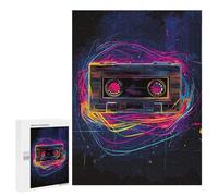 Rompecabezas para Adultos500 PCS Retro Cassette Tape Art Rompecabezas para Adultos Juguete Decoración De Pared Desafío Difícil Cumpleaños Y Navidad 500 PCS