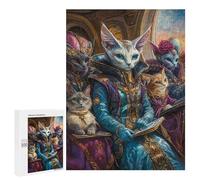 Rompecabezas para Adultos500 PCS Royal Feline Gathering-1 Rompecabezas para Adolescentes: Alivia El Estrés. Cada Pieza Es Única: Juguetes De Juego Desafiantes 500 PCS
