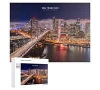 Rompecabezas para Adultos500 PCS San Francisco Nights City Lights Reflecting on Water Rompecabezas para Adultos Juegos Familiares Análisis Y Lógica Reducción del Estrés Regalos 500 PCS