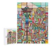 Rompecabezas para Adultos500 PCS Seattle Space Needle Mosaic Rompecabezas para Adultos Juegos Familiares Mejora La Memoria Cumpleaños Y Navidad 500 PCS
