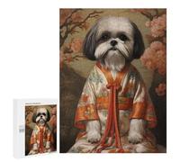Rompecabezas para Adultos500 PCS Shih Tzu Dog in K Imono Rompecabezas para Adultos Juguete Decoración De Pared Desafío Difícil Cumpleaños Y Navidad 500 PCS