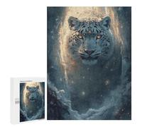 Rompecabezas para Adultos500 PCS Snow Leopard Portrait in Winter Cave Rompecabezas para Adultos Juegos Familiares Mejora La Memoria Cumpleaños Y Navidad 500 PCS
