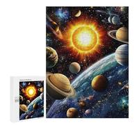Rompecabezas para Adultos500 PCS Solar System Planets Art Print-1 Rompecabezas para Adolescentes para Diversión Familiar Difícil Y Desafiante Gran Regalo para Jugar 500 PCS