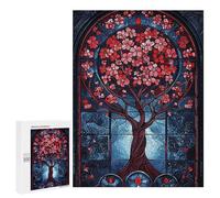 Rompecabezas para Adultos500 PCS Stained Glass Tree of Life Rompecabezas para Adultos Juguete Decoración De Pared Desafío Difícil Cumpleaños Y Navidad 500 PCS