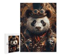 Rompecabezas para Adultos500 PCS Steampunk Animal Panda Rompecabezas para Adultos Juguete Decoración De Pared Desafío Difícil Cumpleaños Y Navidad 500 PCS