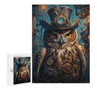 Rompecabezas para Adultos500 PCS Steampunk Owl Animal Rompecabezas para Adultos Juguete Decoración De Pared Desafío Difícil Cumpleaños Y Navidad 500 PCS