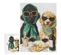 Rompecabezas para Adultos500 PCS Stylish Dogs Enjoying Wine and Cheese Rompecabezas para Adultos Juegos Familiares Regalos para Mujeres Regalos De Cumpleaños Únicos 500 PCS