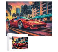 Rompecabezas para Adultos500 PCS Sunset City Sports Car Drive Rompecabezas para Adultos Juego De Ingenio Regalo De Cumpleaños para Cumpleaños, Navidad 500 PCS