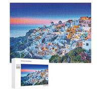 Rompecabezas para Adultos500 PCS Sunset Over Cliffside Village Rompecabezas para Adultos Juegos Divertidos Regalo De Cumpleaños Regalos De Cumpleaños 500 PCS