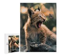 Rompecabezas para Adultos500 PCS The Lynx Cub and Butterfly Rompecabezas para Adultos Juguete Decoración De Pared Desafío Difícil Cumpleaños Y Navidad 500 PCS