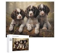 Rompecabezas para Adultos500 PCS Three English Springer Spaniel Puppies Rompecabezas para Adultos Juguete Decoración De Pared Regalos para Mujeres Ayuda A Ejercitar El Cerebro 500 PCS
