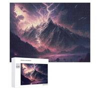Rompecabezas para Adultos500 PCS Thunderstorm Mountain Landscape -4 Rompecabezas Juego De Ingenio Patrón De Ensamblaje Regalos Y Cumpleaños Únicos 500 PCS