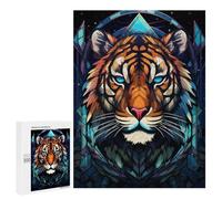 Rompecabezas para Adultos500 PCS Tiger Stained Glass Rompecabezas para Adultos Juegos Relajantes Que Mejoran La Memoria Toda La Familia 500 PCS