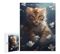 Rompecabezas para Adultos500 PCS Underwater Tiger Cub Serenity Rompecabezas para Adultos Juegos Divertidos Regalo De Cumpleaños Regalos De Cumpleaños 500 PCS