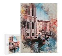 Rompecabezas para Adultos500 PCS Venice Italy Watercolor Rompecabezas para Adultos Juguete Decoración De Pared Regalos para Mujeres Ayuda A Ejercitar El Cerebro 500 PCS
