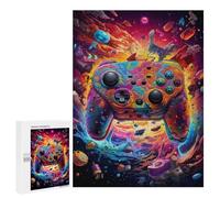 Rompecabezas para Adultos500 PCS Vibrant Gaming Controller Artwork -46 Rompecabezas para Adultos Juego De Ingenio Regalo De Cumpleaños para Cumpleaños, Navidad 500 PCS