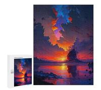 Rompecabezas para Adultos500 PCS Volcanic Sunset Reflections Rompecabezas para Adultos Juguete Decoración De Pared Desafío Difícil Cumpleaños Y Navidad 500 PCS