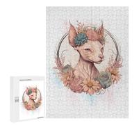 Rompecabezas para Adultos500 PCS Watercolor Sphynx Cat Rompecabezas para Adultos Juego Práctico Decoración Cumpleaños 500 PCS