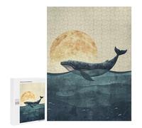 Rompecabezas para Adultos500 PCS Whale Under The Moon Rompecabezas para Adultos Juegos Divertidos Decoración De Pared Oferta como Regalos para Toda La Familia 500 PCS
