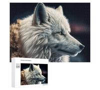 Rompecabezas para Adultos500 PCS White Wolf Portrait Digital Art Rompecabezas para Adultos Juego De Ingenio Regalo De Cumpleaños para Cumpleaños, Navidad 500 PCS